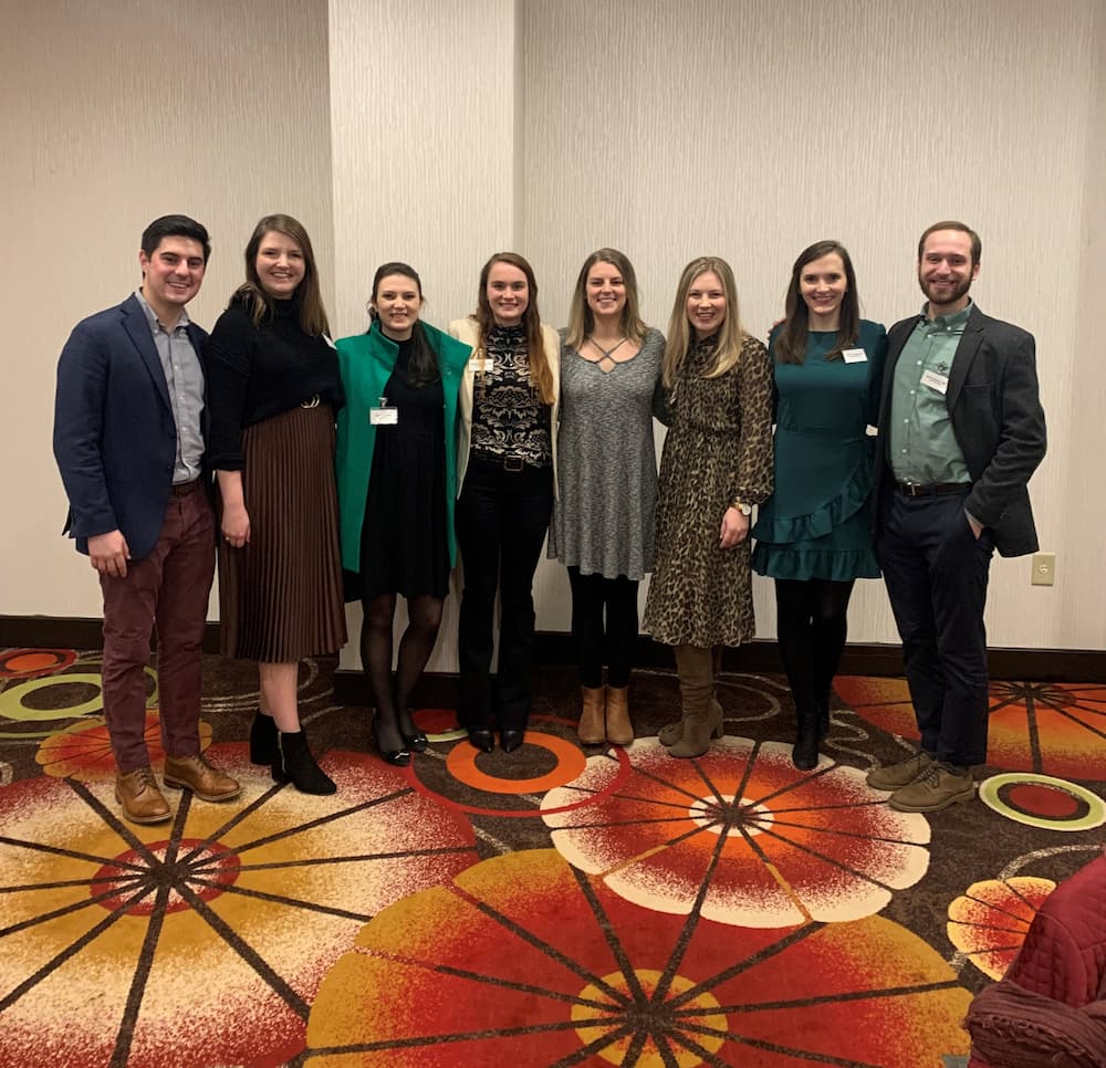 UMMC dermatology residents (pictured from left to right) Drs. Josh Ortego, Alex Jenkins, Alex Noble, Colleen Powers, Ruth McTighe, Hannah Badon, Sarah McClees, and Ross Pearlman.